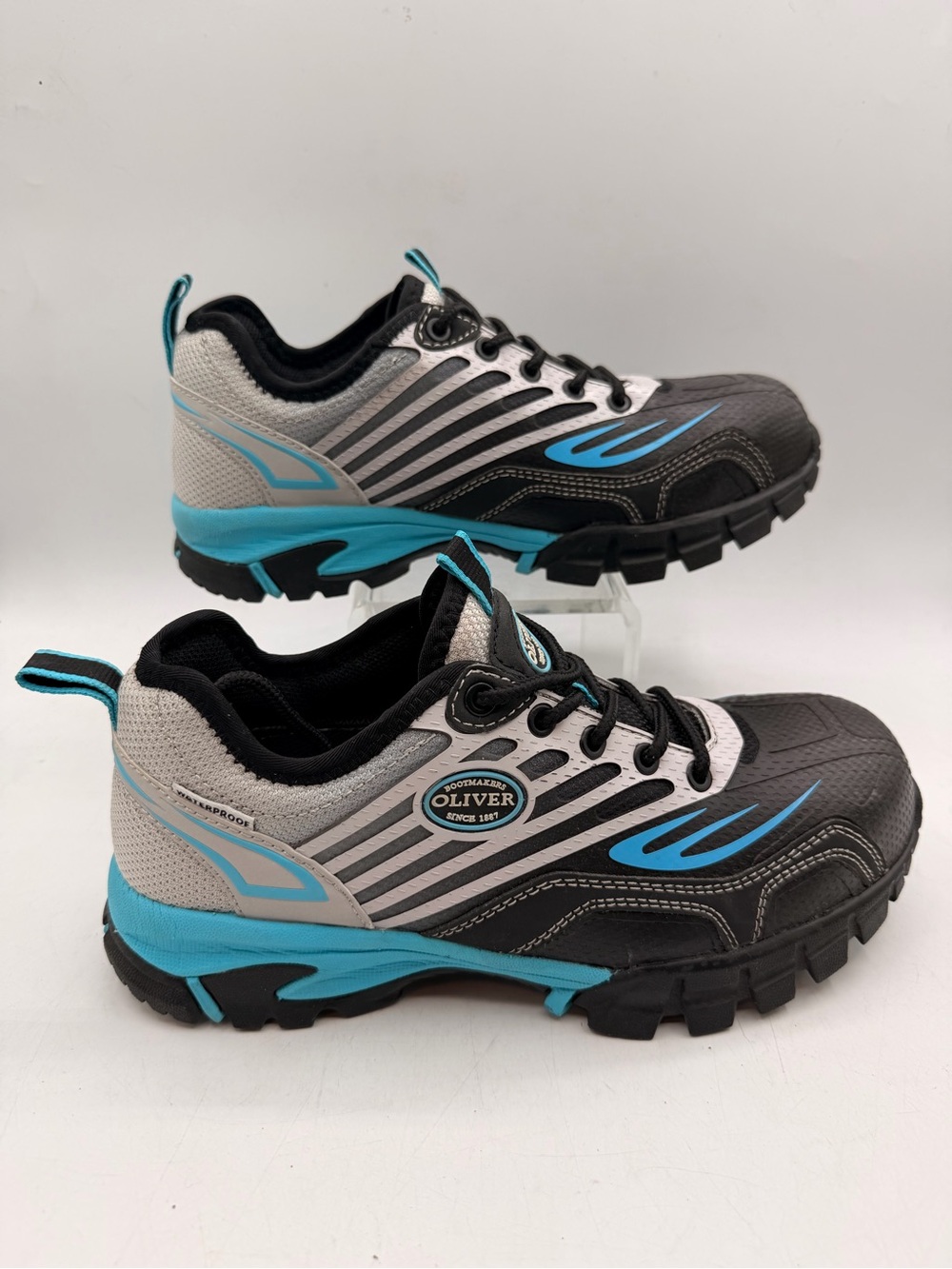 OLIVER BY HONEYWELL WATERPROOF WORK TRAIL SHOES BLACK BLUE WOMEN'S 6.5
